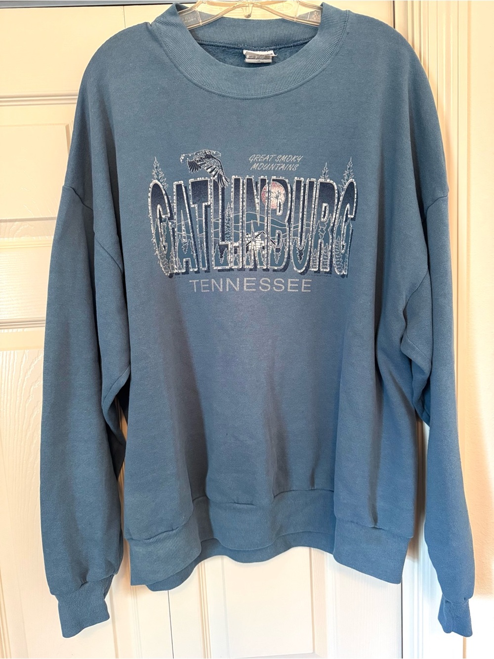 VTG 90’s GATLINBURG, TN Great Smokey Mountains JERZEES Sweatshirt 2X XXL Blue